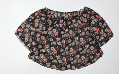 Jane Norman Women's Black Floral Blouse, Size 10