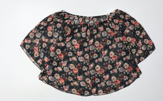 Jane Norman Women's Black Floral Blouse, Size 10
