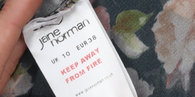 Jane Norman Women's Black Floral Blouse, Size 10