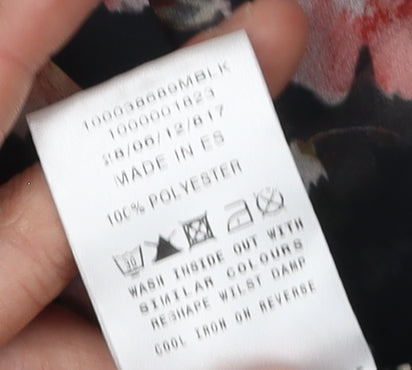 Jane Norman Women's Black Floral Blouse, Size 10