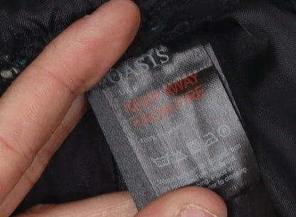 Oasis Women's Black Checked Short Skirt, Pencil Style