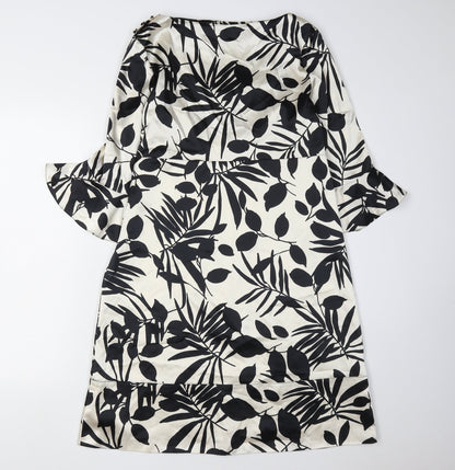Wallis Women's Black & White Floral Dress Size 10