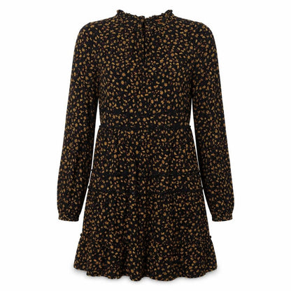 Superdry Women's Black Floral A-Line Dress Size 8