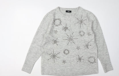 Womens UK Size M Wallis Grey Pullover Jumper