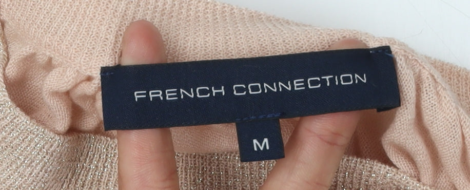 Womens UK Size M French Connection Pink Cape Jumper