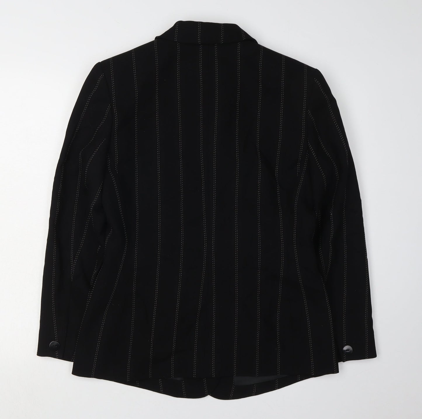 Windsmoor Women's Black Blazer, Size 10, Pinstripe Wool