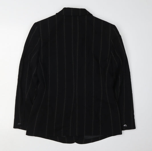Windsmoor Women's Black Blazer, Size 10, Pinstripe Wool