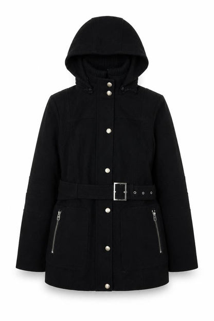 Miss Sixty Women's Black Belted Parka Jacket S