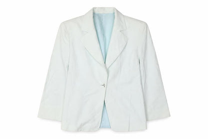 Caractère Women's Blue Blazer UK 10 Long Sleeve Notch Lapel