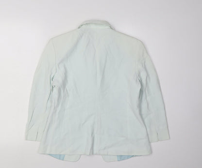 Caractère Women's Blue Blazer UK 10 Long Sleeve Notch Lapel