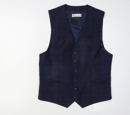Mens UK Size 38 Reiss Regular Blue Suit Waistcoat