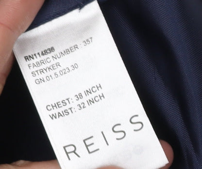 Mens UK Size 38 Reiss Regular Blue Suit Waistcoat