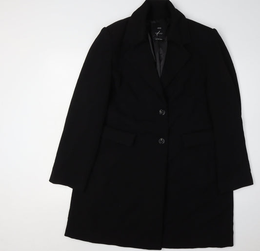 MNG Women's Black Wool Mid-Length Overcoat XL