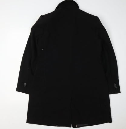 MNG Women's Black Wool Mid-Length Overcoat XL