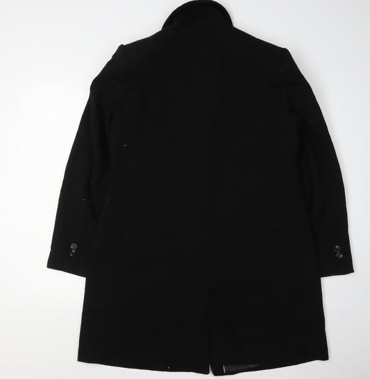 MNG Women's Black Wool Mid-Length Overcoat XL