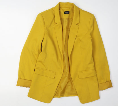 Oasis Women's Yellow Blazer Size 8, Notch Lapel, Long Sleeve