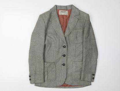 Jaeger Women's Multicoloured Houndstooth Blazer, Size 10