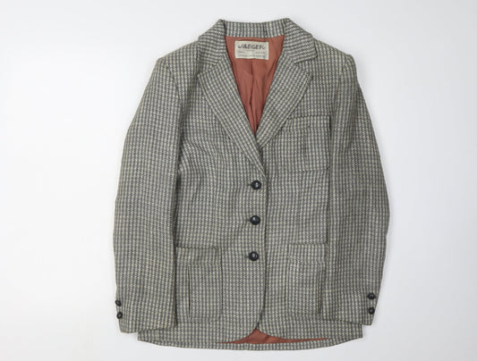 Jaeger Women's Multicoloured Houndstooth Blazer, Size 10