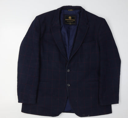 Mens UK Size 46 Greenwoods Regular Blue Suit Jacket