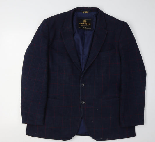 Mens UK Size 46 Greenwoods Regular Blue Suit Jacket
