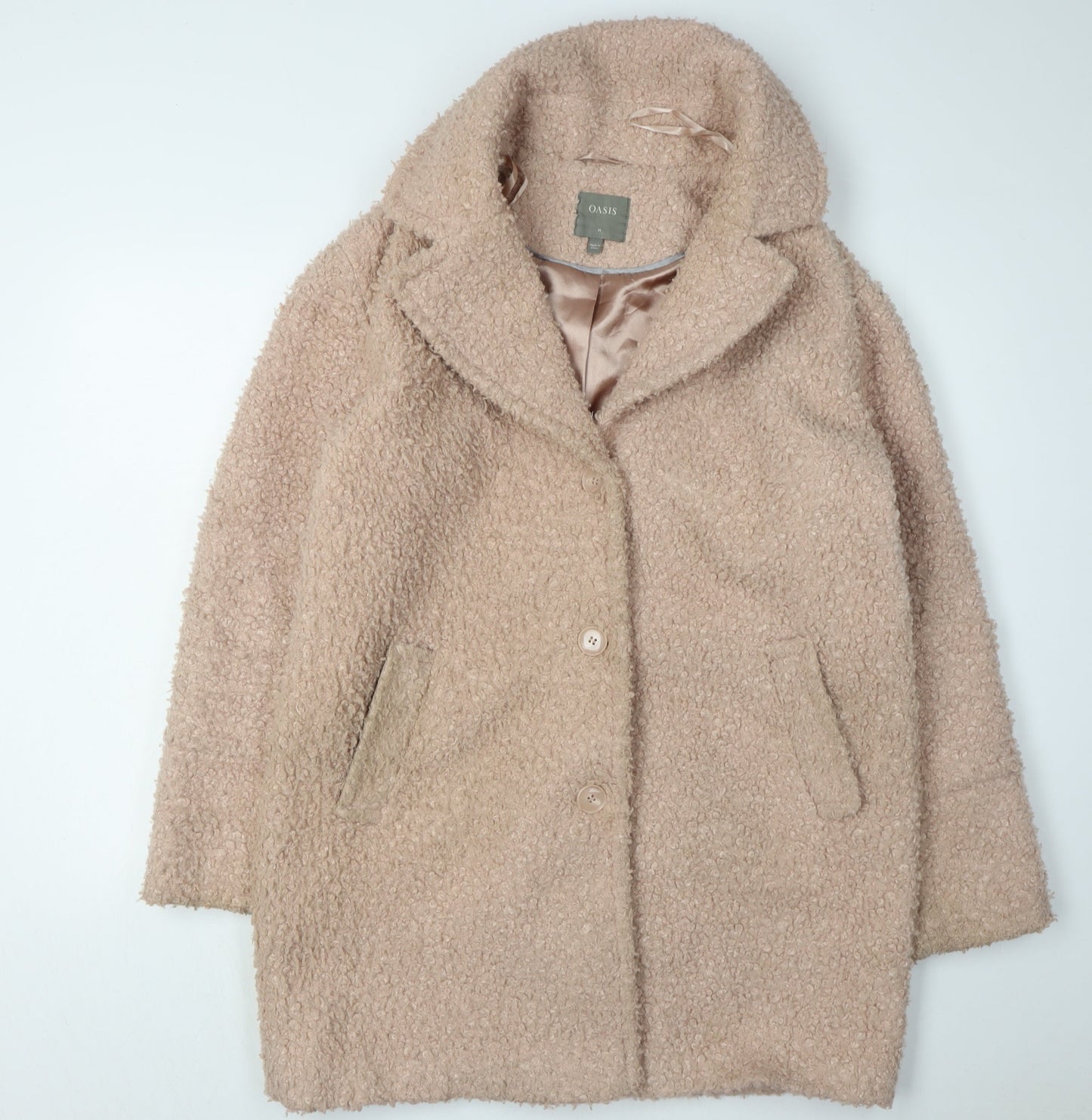 Womens UK Size 12 Oasis Beige Overcoat
