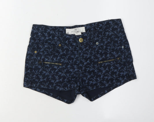 H&M Women's Blue Floral Hot Pants Size 8