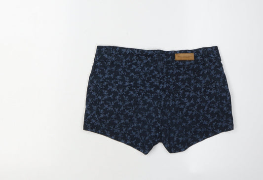 H&M Women's Blue Floral Hot Pants Size 8