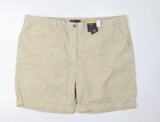 Marks and Spencer Women's Beige Chino Shorts Size 24