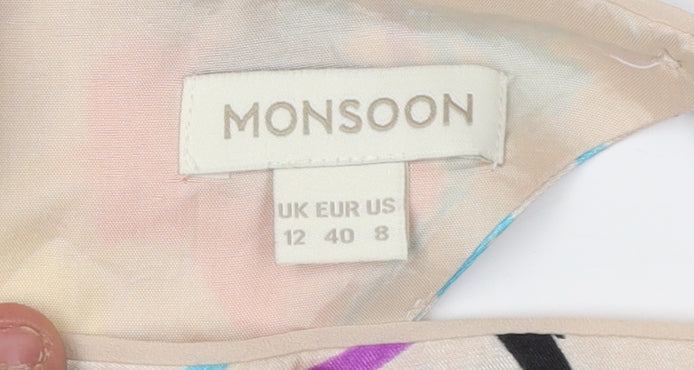 Monsoon Women's Multicoloured Shift Dress Size 12