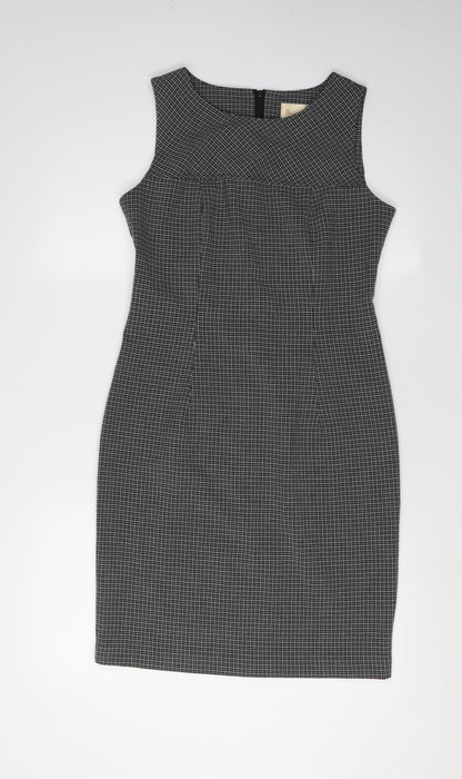 BHS Women's Black Check Sheath Dress Size 10