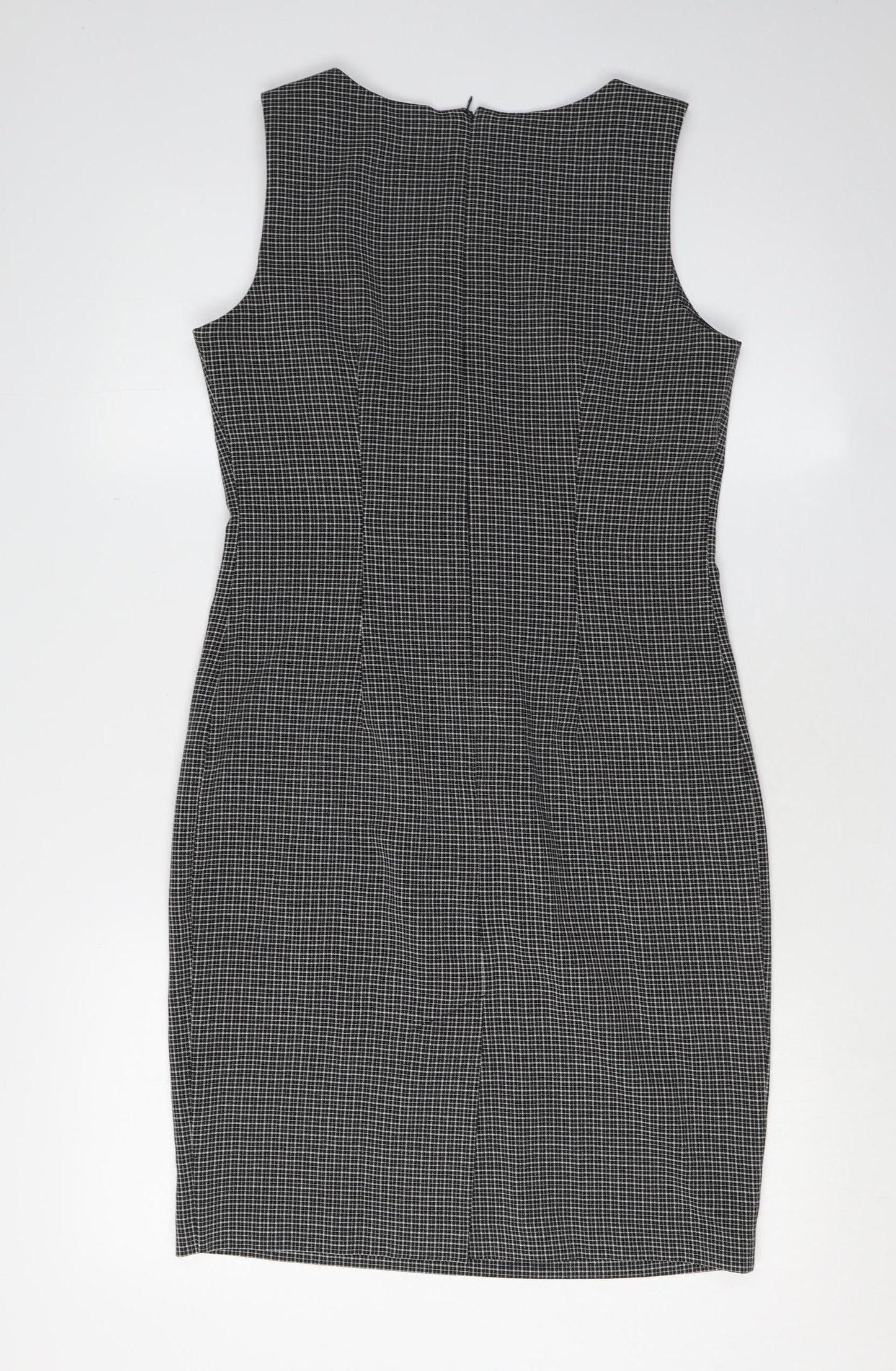 BHS Women's Black Check Sheath Dress Size 10