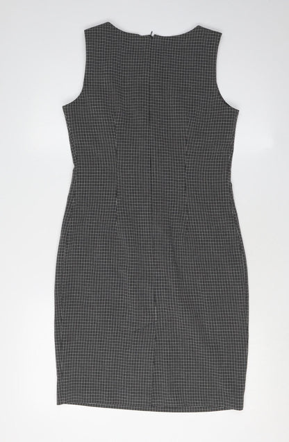 BHS Women's Black Check Sheath Dress Size 10