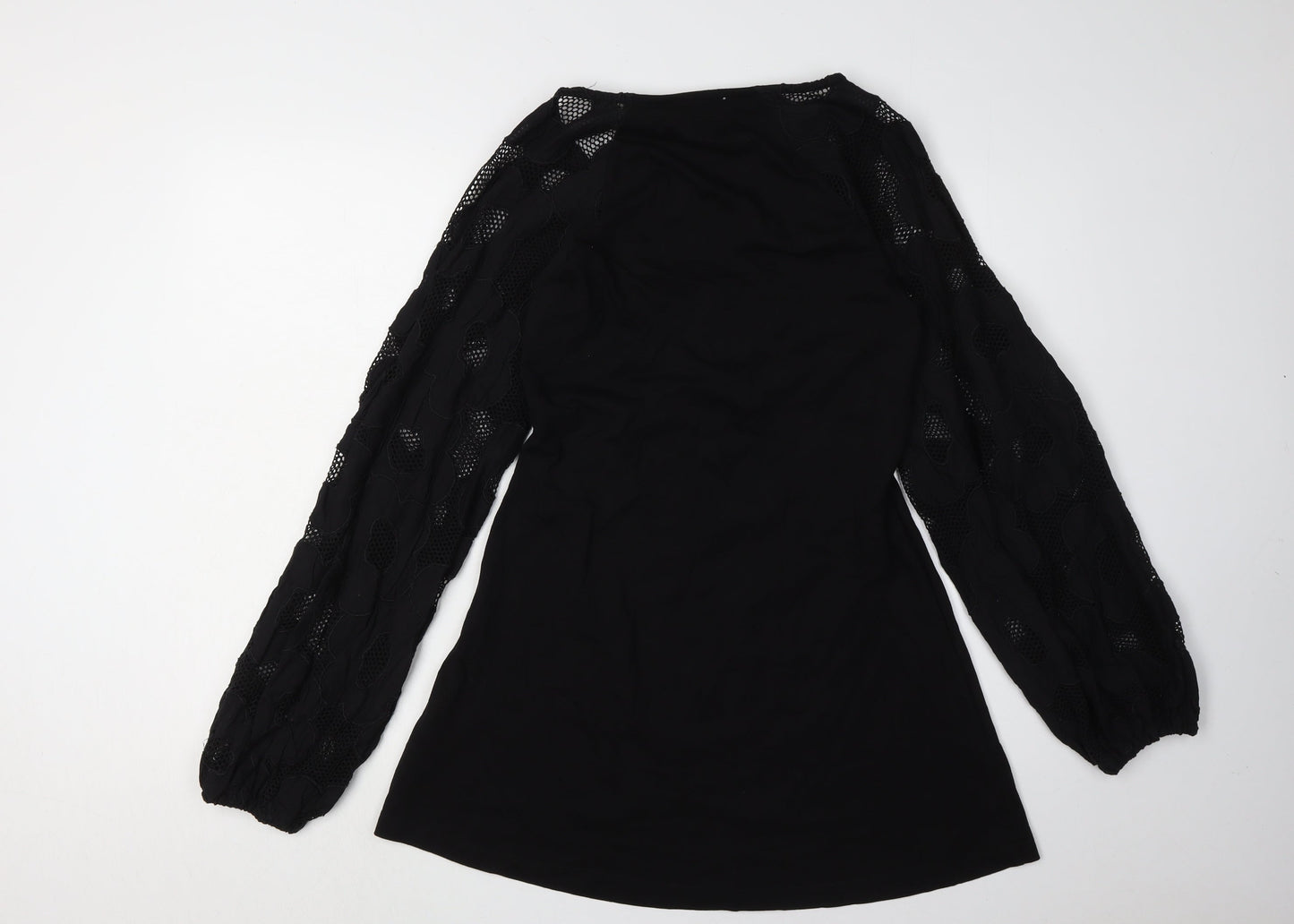 ASOS Women Black Mini Dress Size 10 V-Neck