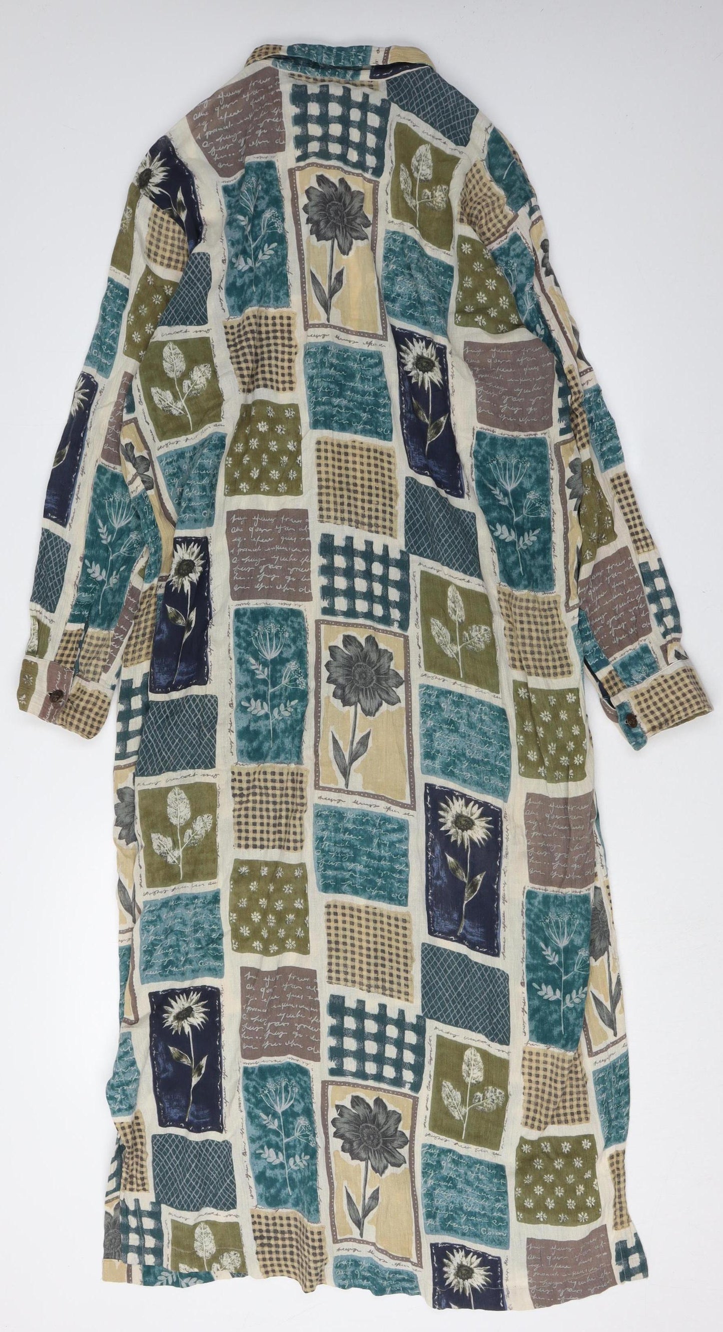 Monsoon Women's Floral Collared Shirt Dress Multicoloured L