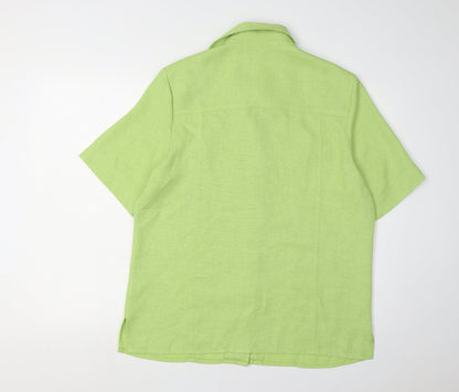 Oscar B. Women's Green Button-Up Shirt Size 16 Classic