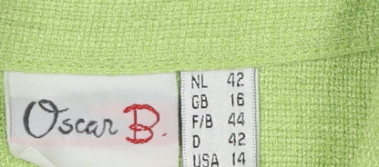 Oscar B. Women's Green Button-Up Shirt Size 16 Classic