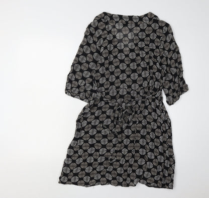 Sasha Women's Black Geometric Wrap Dress Size 12
