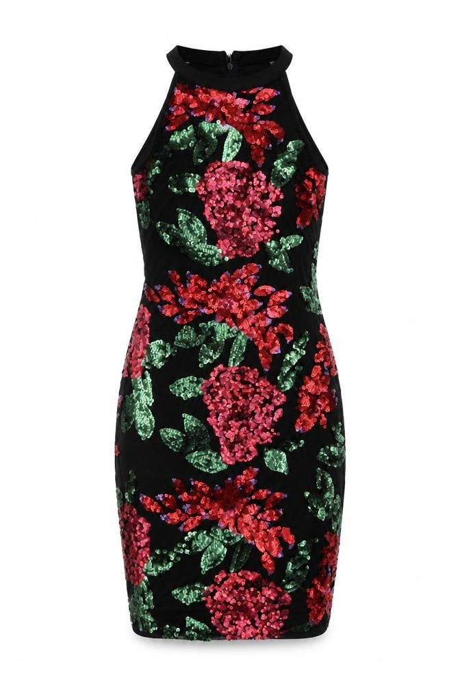Quiz Women's Black Sequin Bodycon Dress Size 6