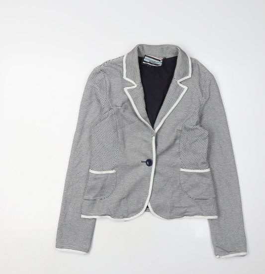 Next Women's Black Striped Blazer Size 12