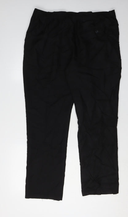 Premier Man Men's Black Trousers, Size 38, Elastic Waist