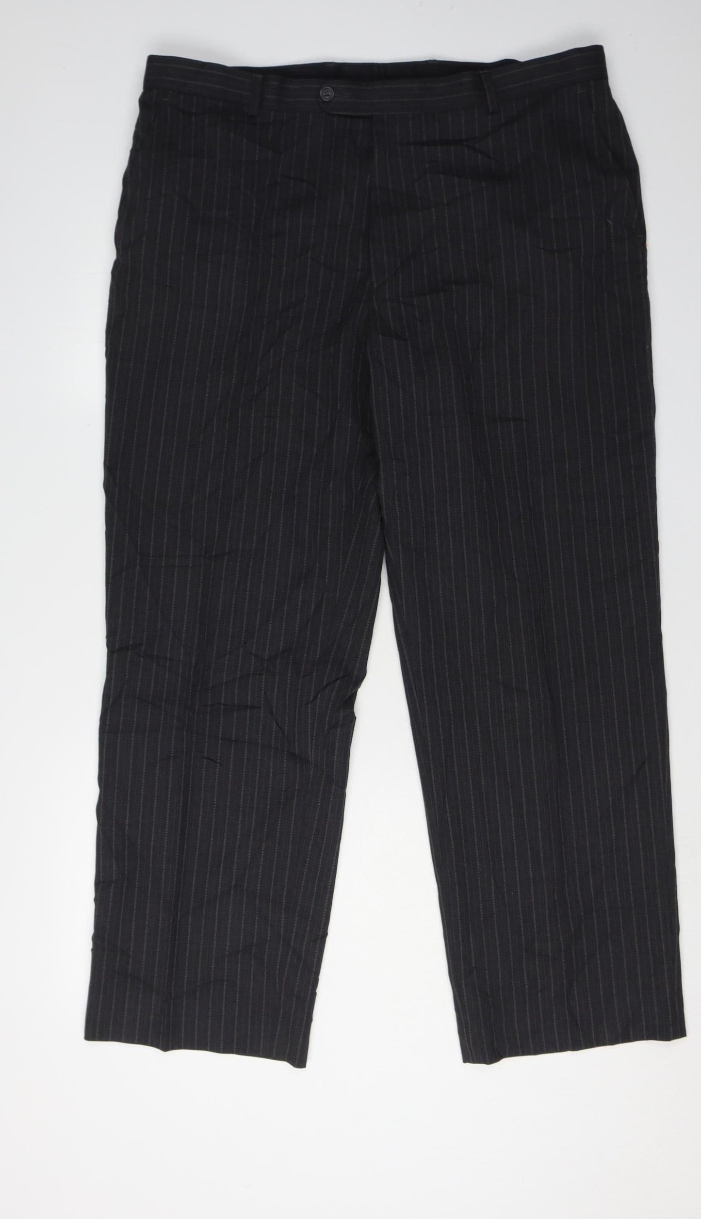 Armando Men's Black Striped Trousers 36