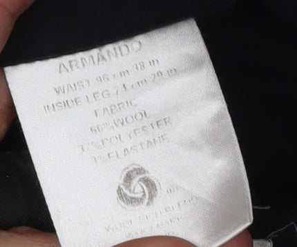 Armando Men's Black Striped Trousers 36