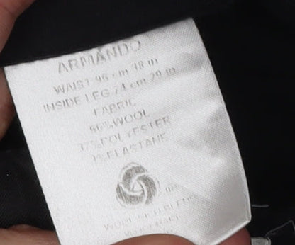 Armando Men's Black Striped Trousers 36