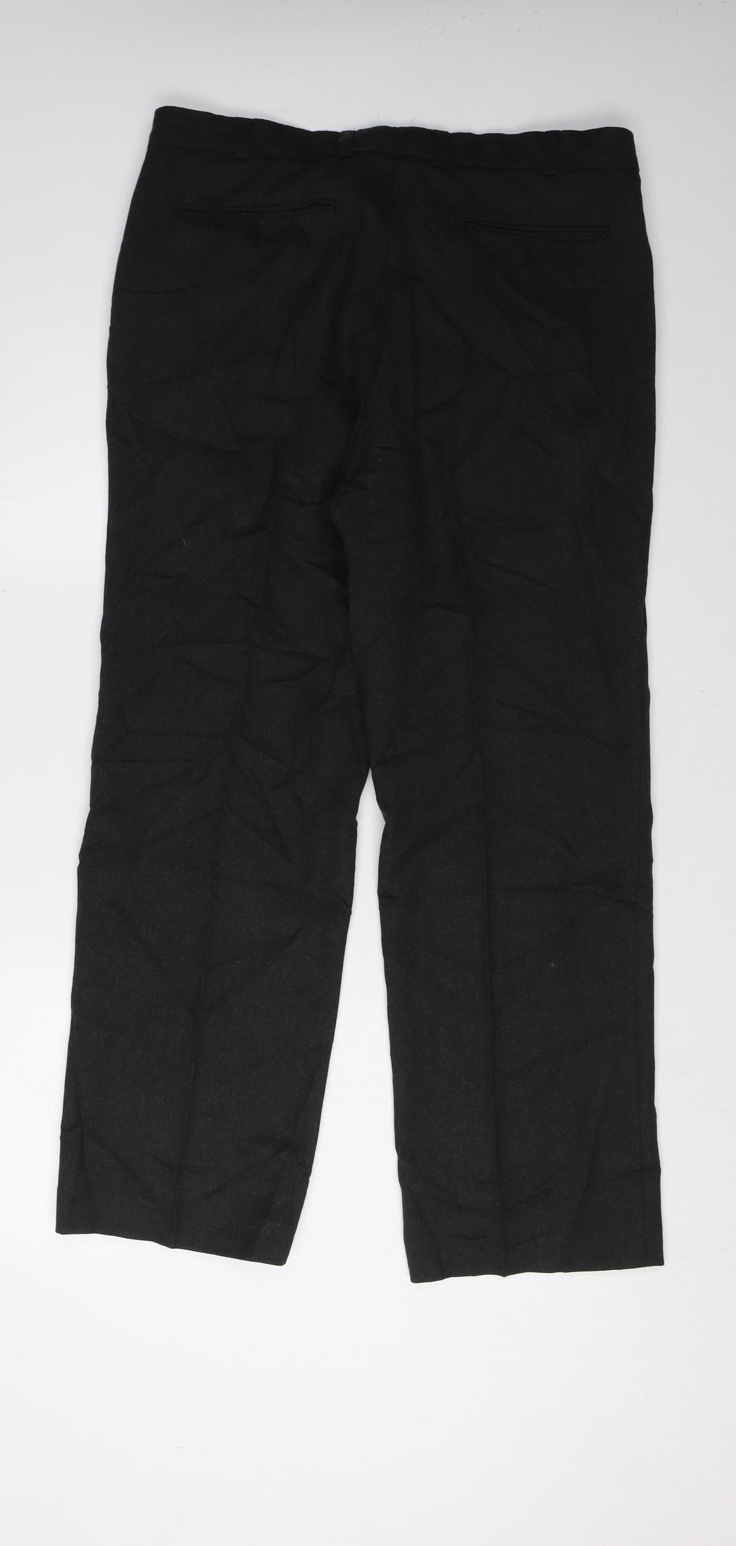 Brook Taverner Men's Black Dress Pants W36 Wool Blend