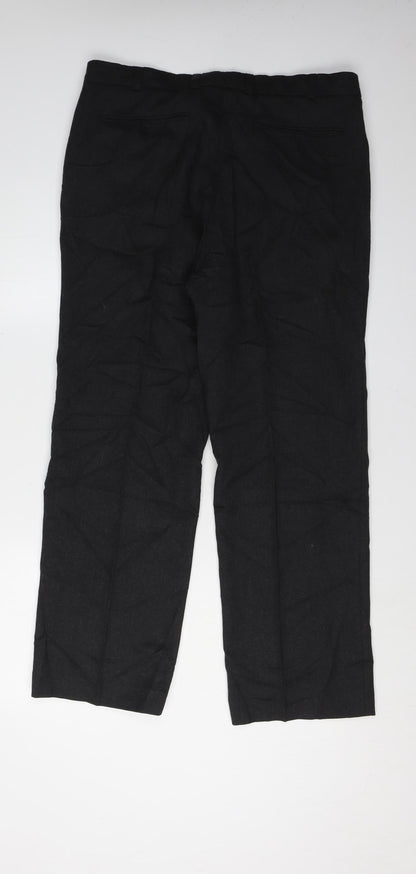 Brook Taverner Men's Black Dress Pants W36 Wool Blend