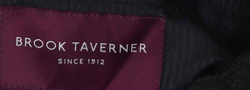 Brook Taverner Men's Black Dress Pants W36 Wool Blend