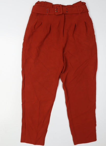 Topshop Red Paperbag Trousers for Women, Size 10