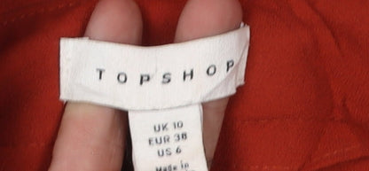 Topshop Red Paperbag Trousers for Women, Size 10