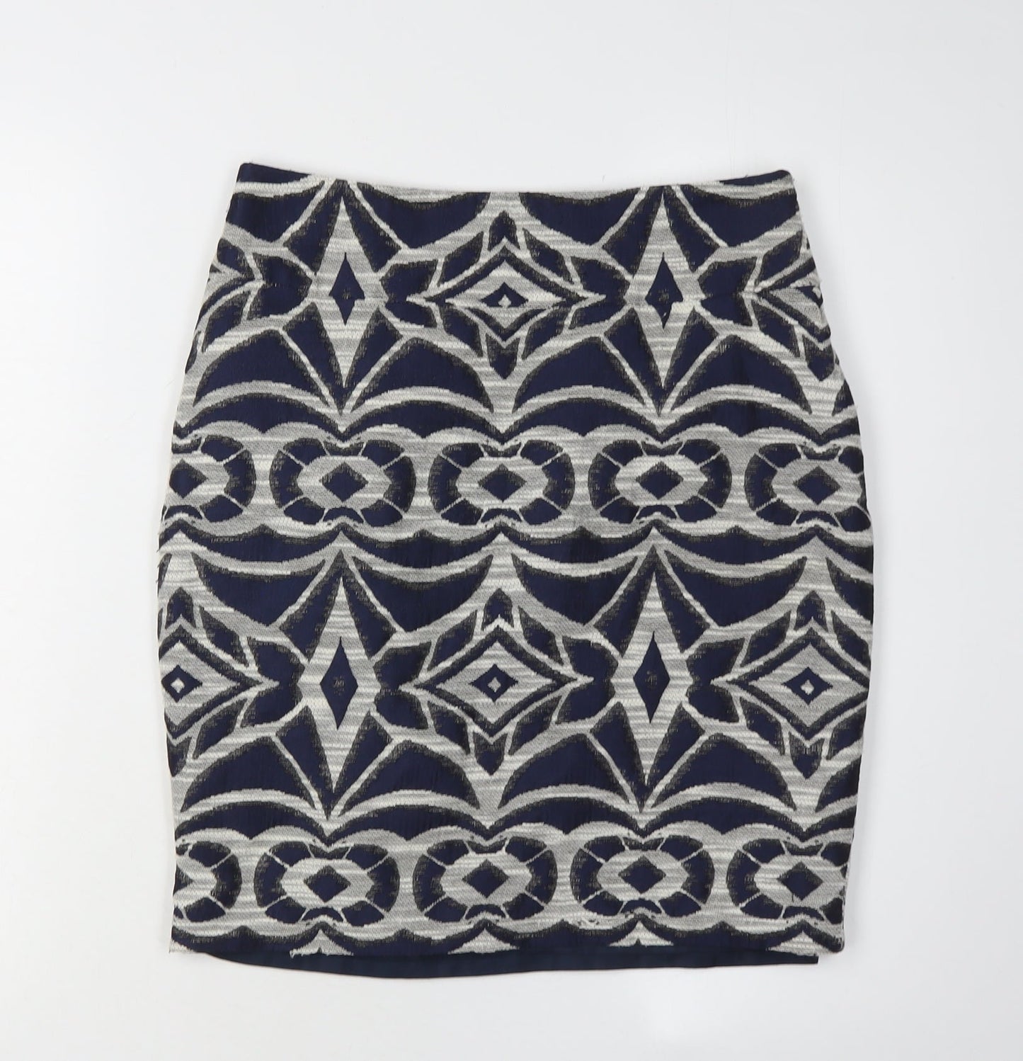 Monsoon Women's Blue Geometric Pencil Skirt Size 8