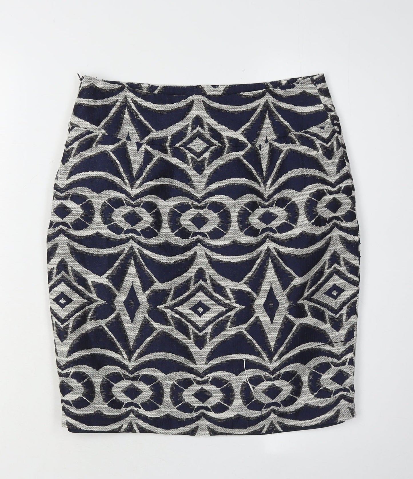 Monsoon Women's Blue Geometric Pencil Skirt Size 8